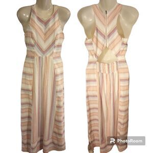Japan striped sleeveless maxi dress with back cut out